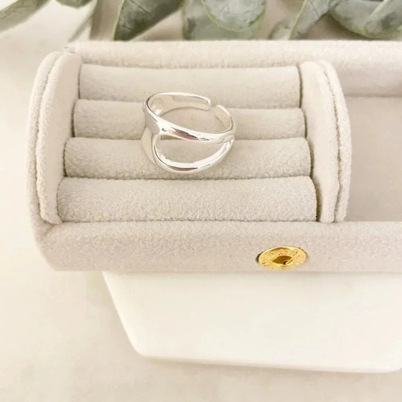 925 Sterling Silver Chunky Bold Statement Ring Minimalist Wrap Ring - Picture 4 of 10